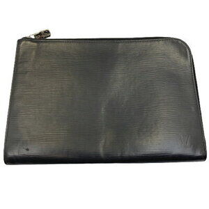 Louis Vuitton Pochette Jour Epi Black Bag Zipper Noir Leather